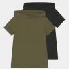 Friboo BOYS HOODED TEE 2 PACK - T-Shirt Print - Khaki/black, Kinder -Deutschland Friboo Verkaufs-Shop 19a4925896ba45ab9887020b4262183d