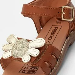 Friboo LEATHER SANDALS - Riemensandalette - Gold/cognac, Kinder -Deutschland Friboo Verkaufs-Shop cb398e99da0d4b11a958f53e90d12c9f