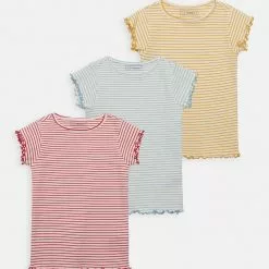 Friboo 3 PACK GIRL RIB TEE - T-Shirt Basic - Blue - 502_yellow - 202_pink - 402, Kinder